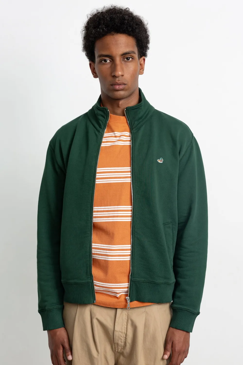 Edmmond Studios Duck Zip sweat zippé vert 450gr