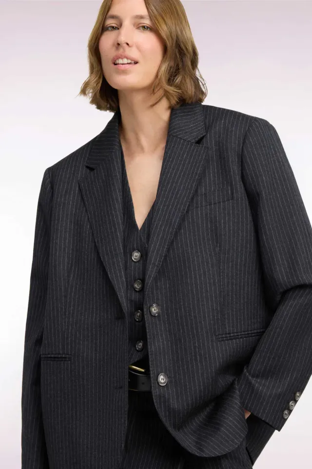 Eden Park Club Classique blazer noir laine stretch oversized
