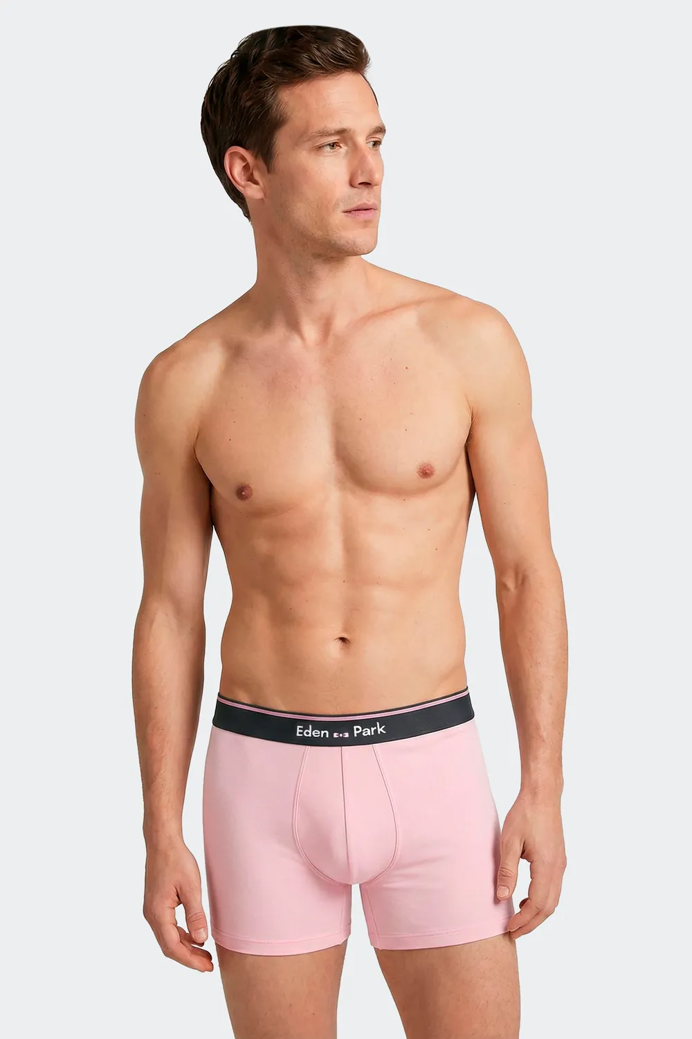 Eden Park lot 2 boxers coton marine rose stretch
