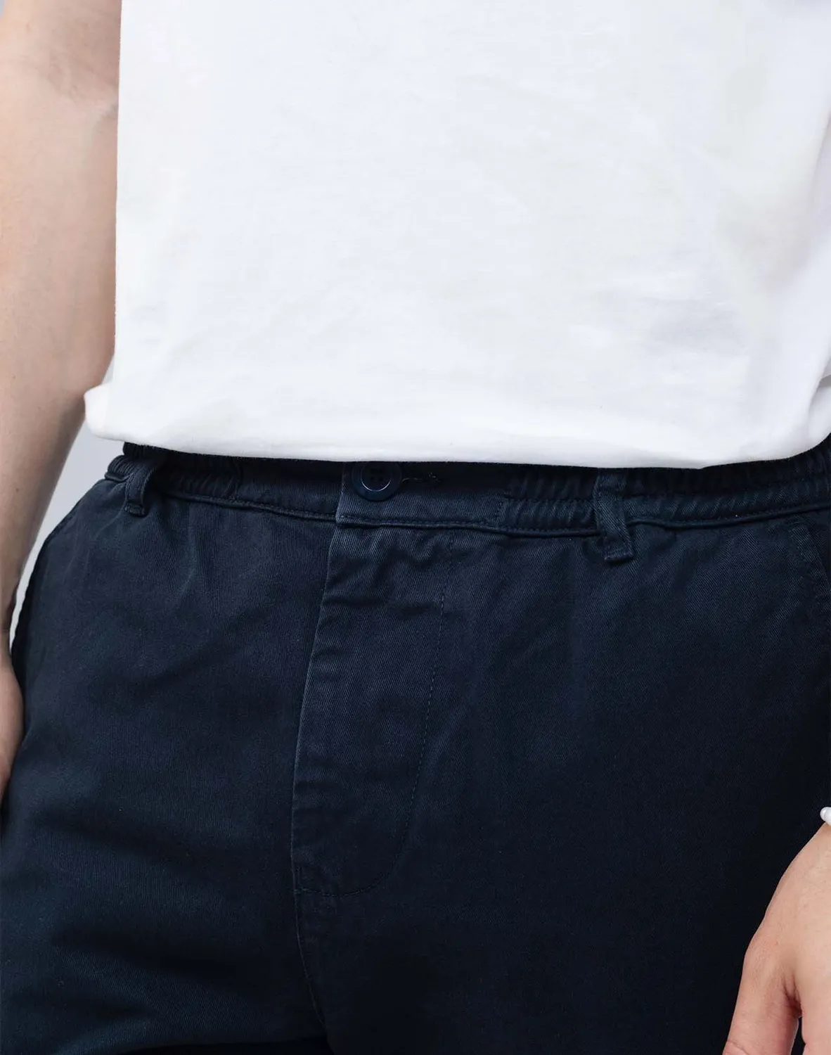 OLOW Chino pantalon bleu nuit sergé coton
