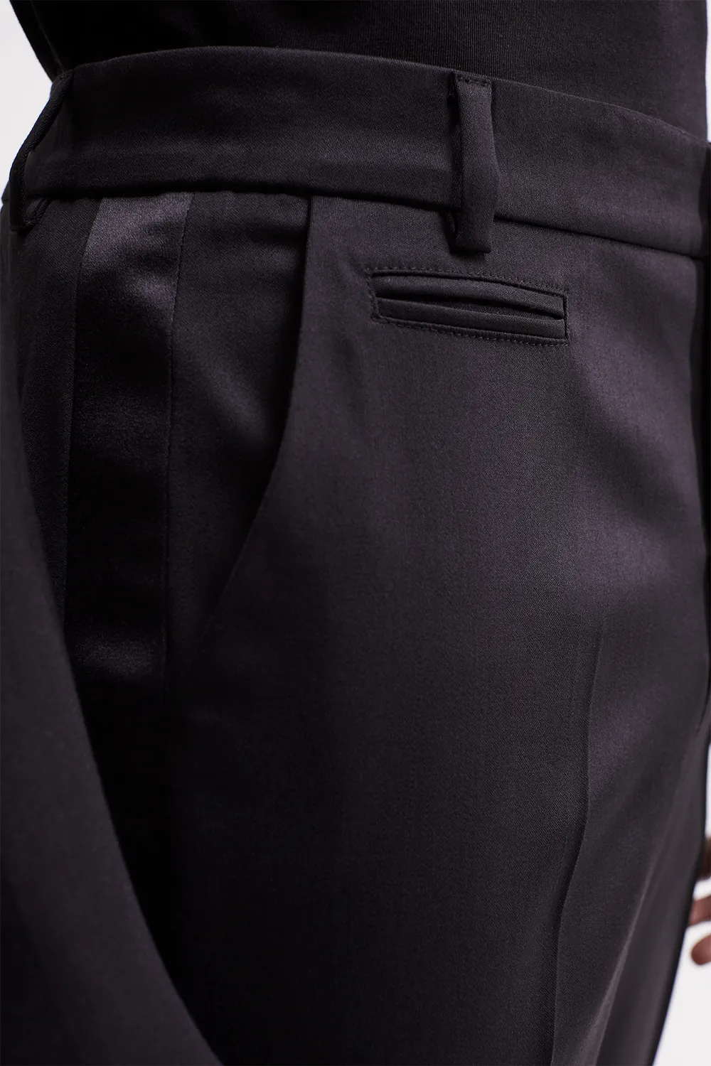 FRENCH DEAL Black Pant pantalon laine noir smoking