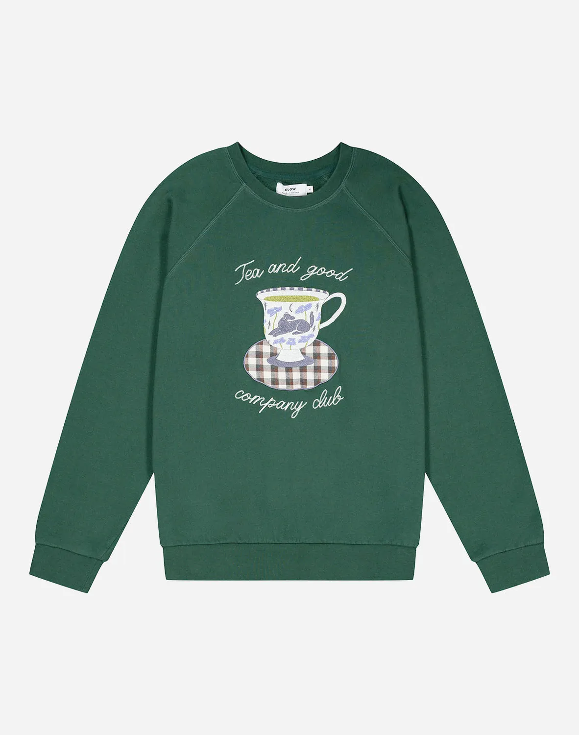 OLOW Cup of Tea sweat vert foret coton bio molleton