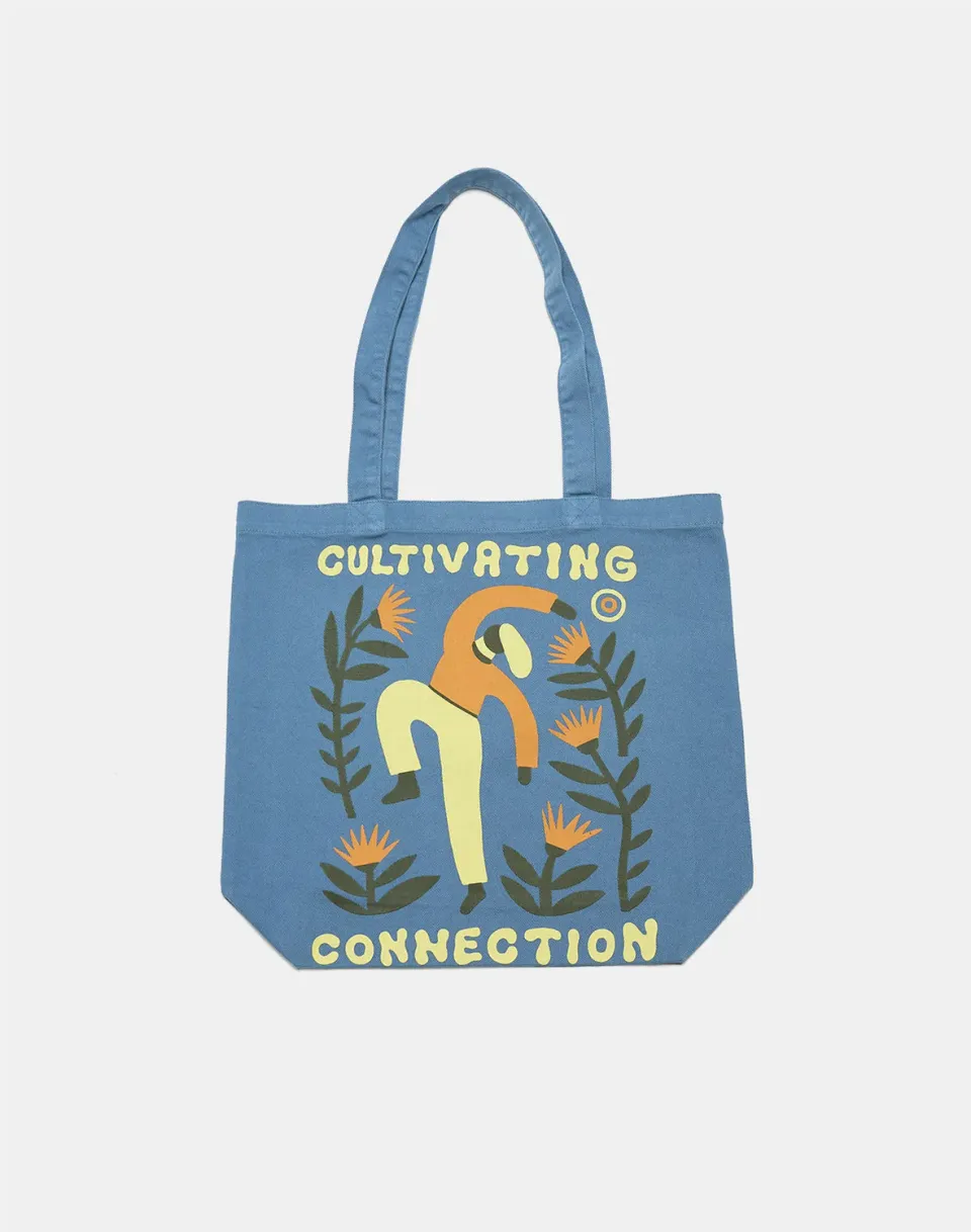 Olow Toto Cultivating tote bag bleu azur coton bio