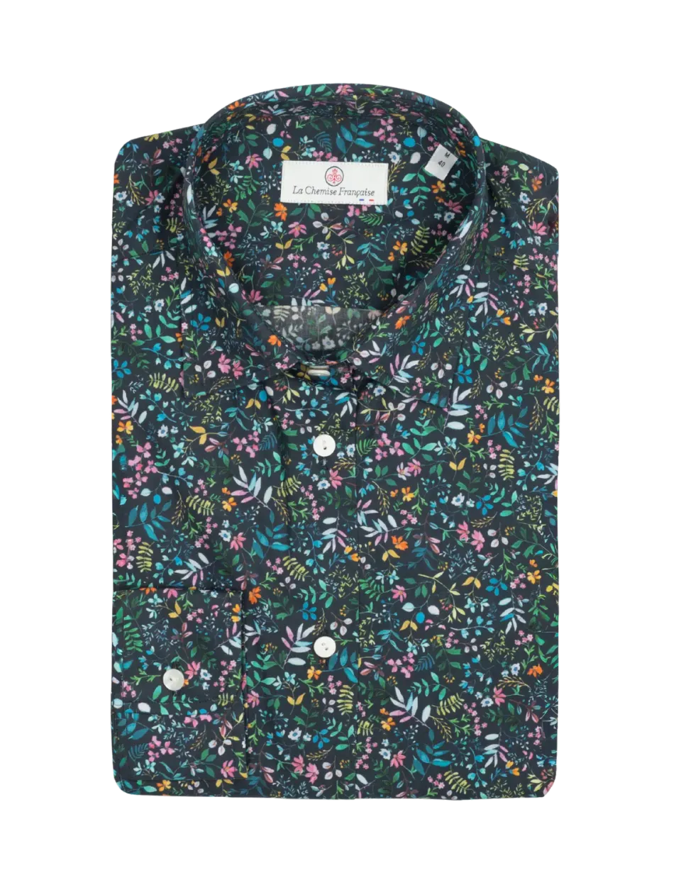 La Chemise Française Floraison chemisier femme fleurs bleues