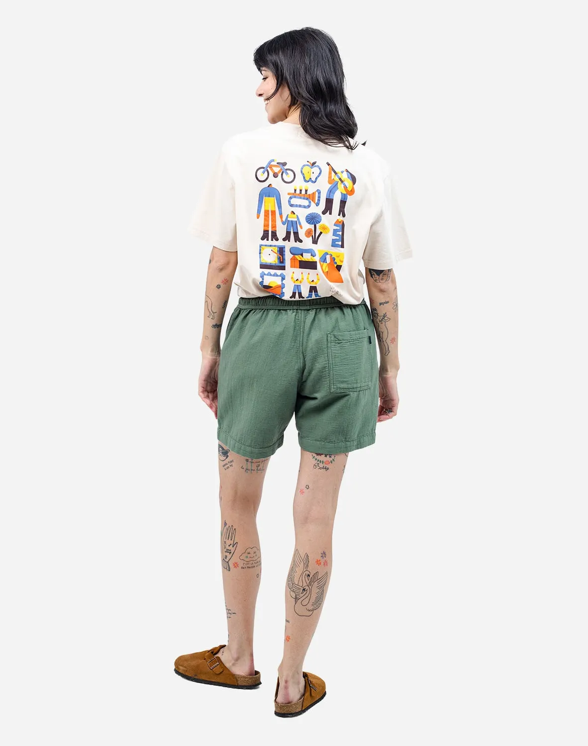 OLOW Bodhi short ample vert olive coton