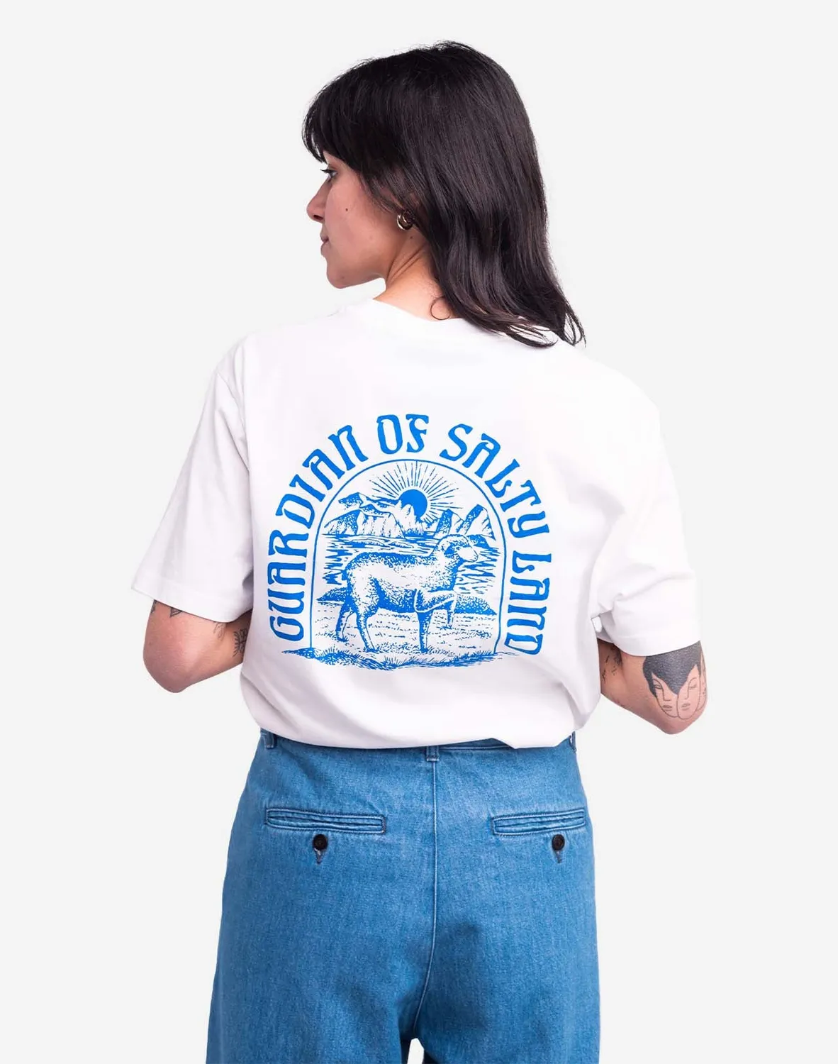 Olow Guardian t-shirt écru coton bio brodé
