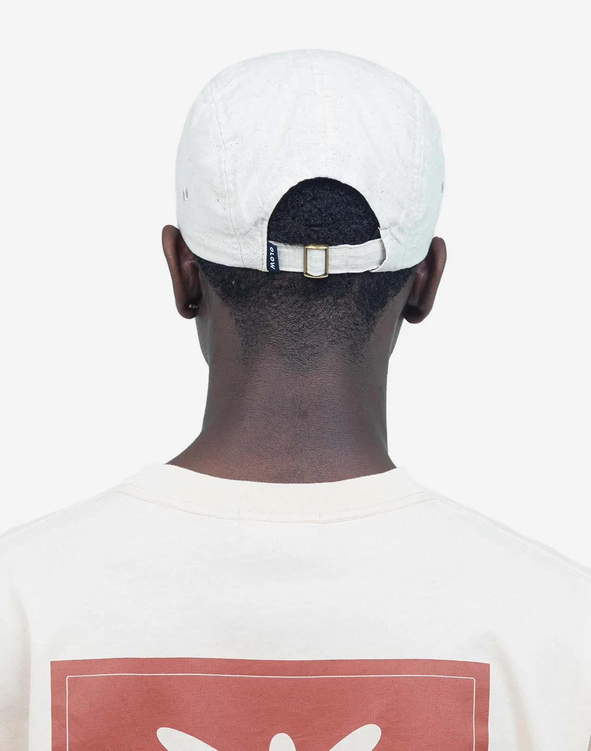 OLOW Five Panel Flower casquette écru coton lin