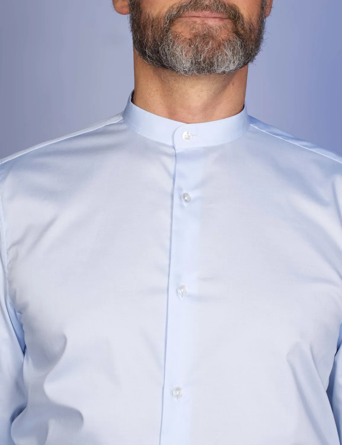 La Chemise Française Bleu Ciel chemise homme popeline col officier