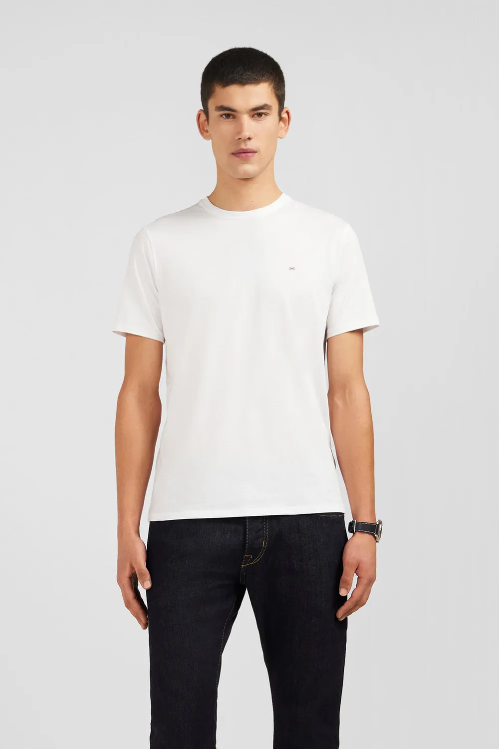 Eden Park t-shirt blanc col rond coton pima
