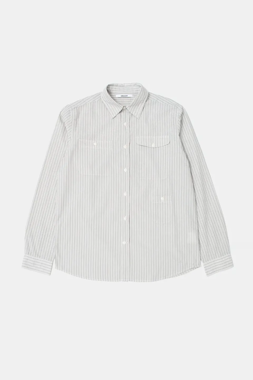 Edmmond Studios Sorne Shirt chemise grise rayée popeline