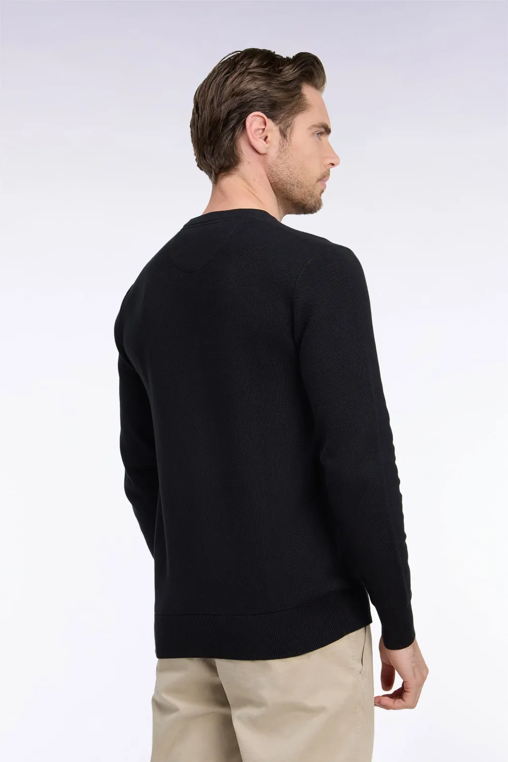 Eden Park H26MAIPU0005 Pull Col Rond Noir Coton