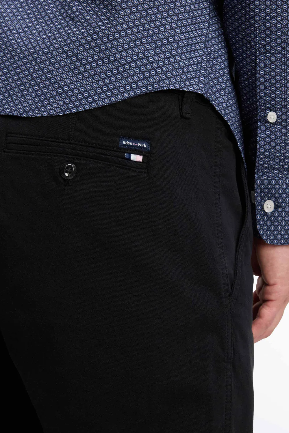 Eden Park pantalon chino noir stretch coupe droite