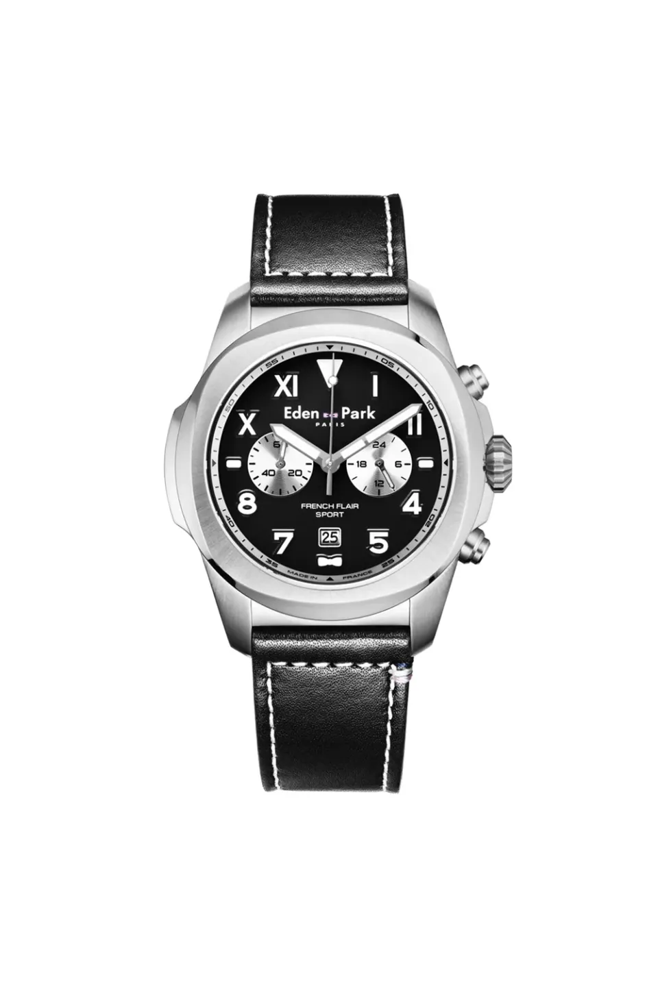 Eden Park montre chronographe quartz cuir 43mm bleue