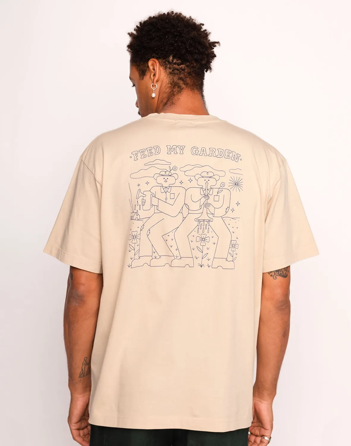 OLOW Feed My Garden t-shirt crème coton bio