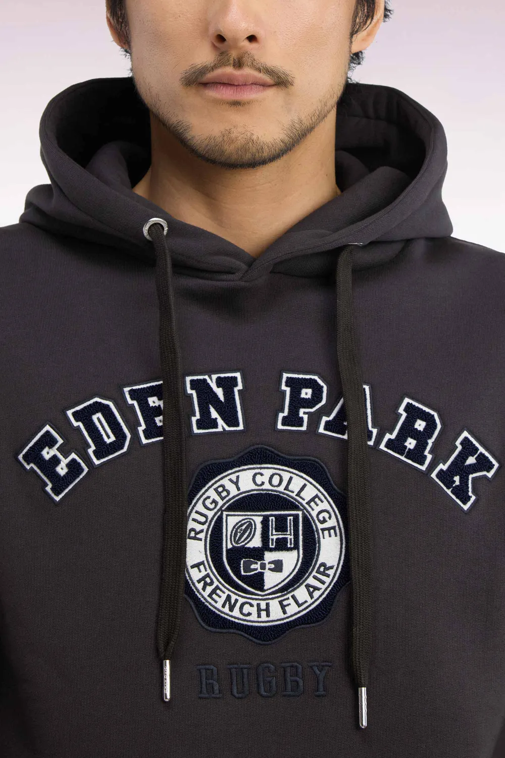 Eden Park College sweat capuche marron molleton