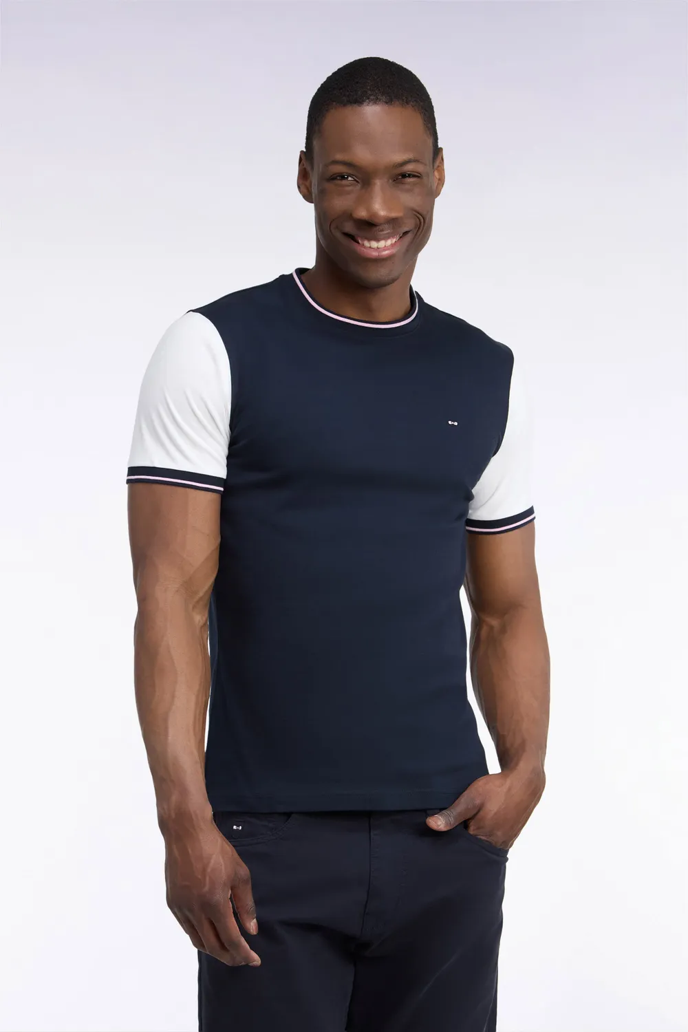Eden Park Tricolore t-shirt coton marine manches écrues
