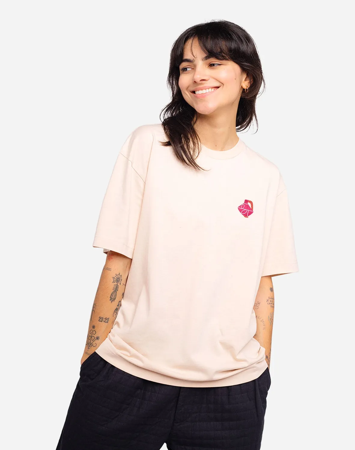 Olow Soleil d'hiver t-shirt crème ample