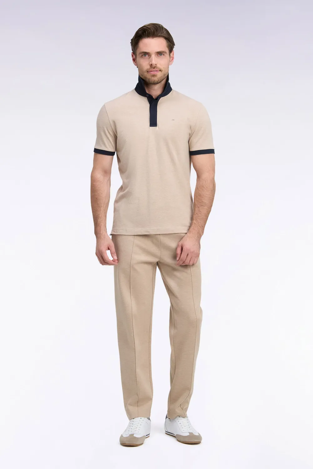Eden Park Tradi Preppy H26MAIJO0005 jogging coton beige coupe droite