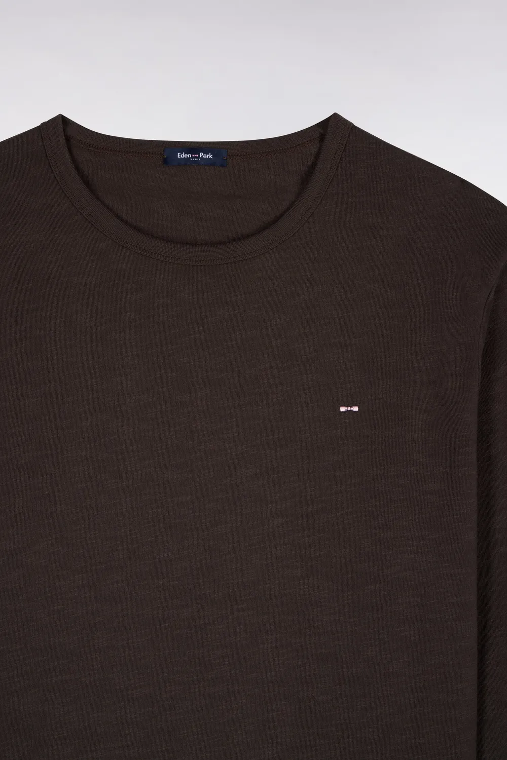 Eden Park H26MAITL0006 t-shirt marron coton manches longues slim