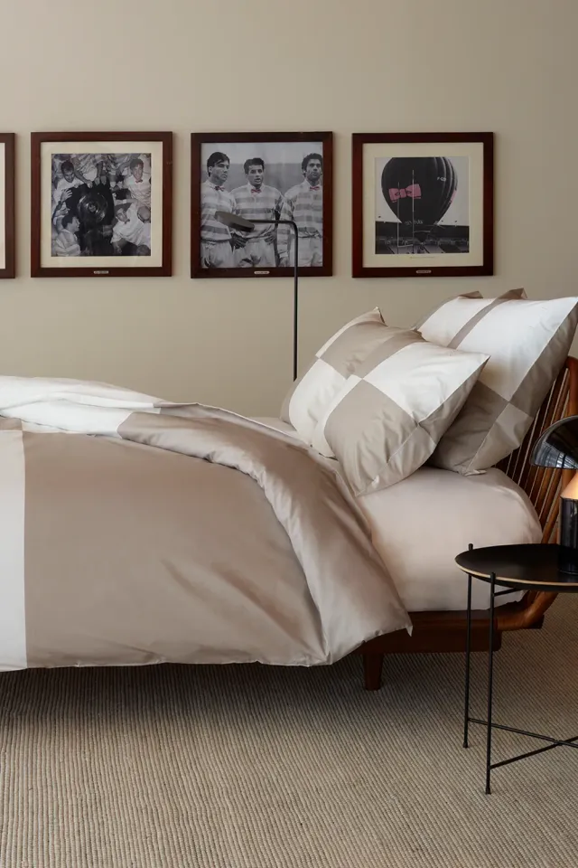 Eden Park housse couette beige percale coton 240x220