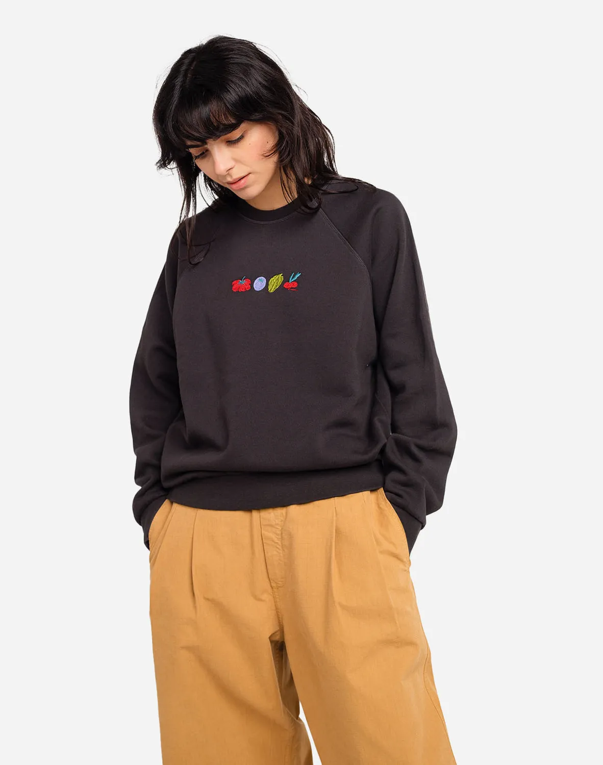 OLOW Vegetables sweat noir carbone coton