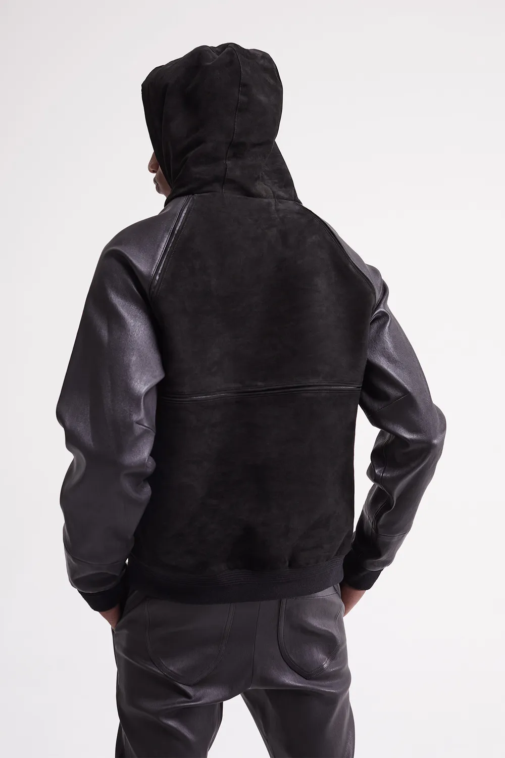 French Deal Tracks hoodie cuir agneau made in France
