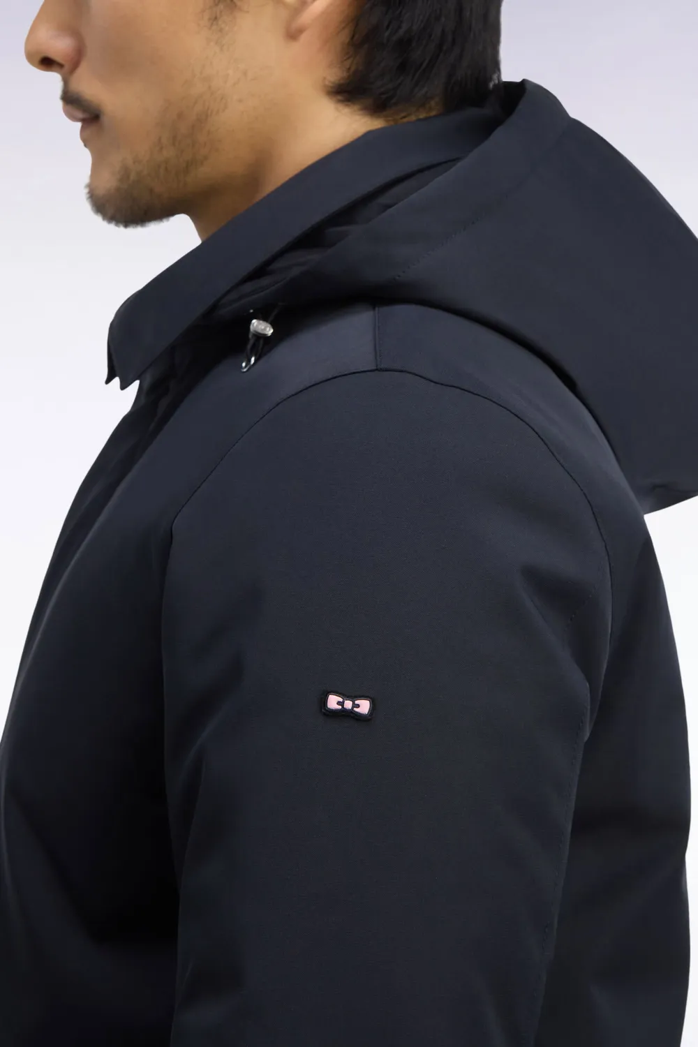 Eden Park imperméable nylon noir capuche amovible M
