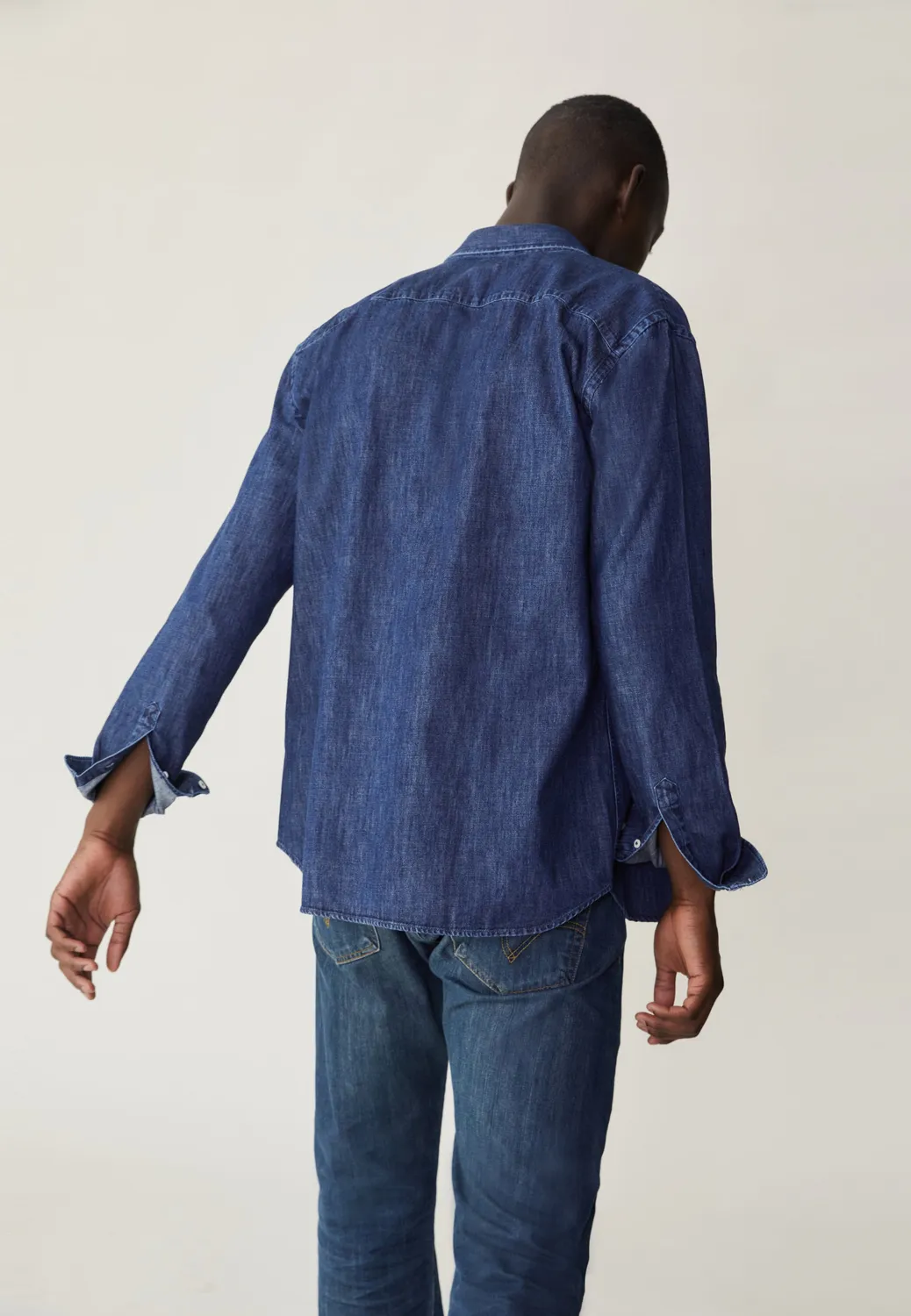 Loom chemise en jean chemise bleu moyen robuste