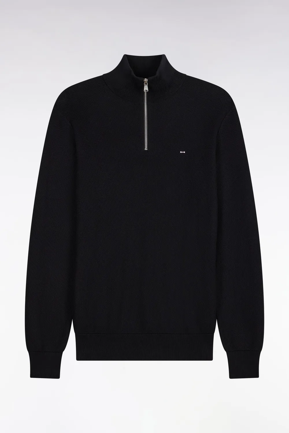 Eden Park pull col camionneur coton noir coupe droite