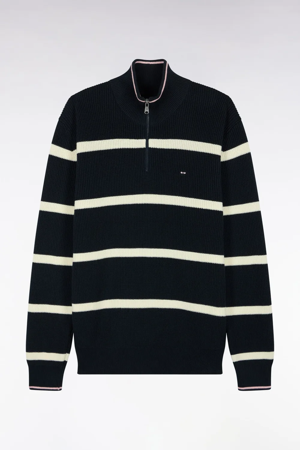 Eden Park pull camionneur rayé marine écru coton