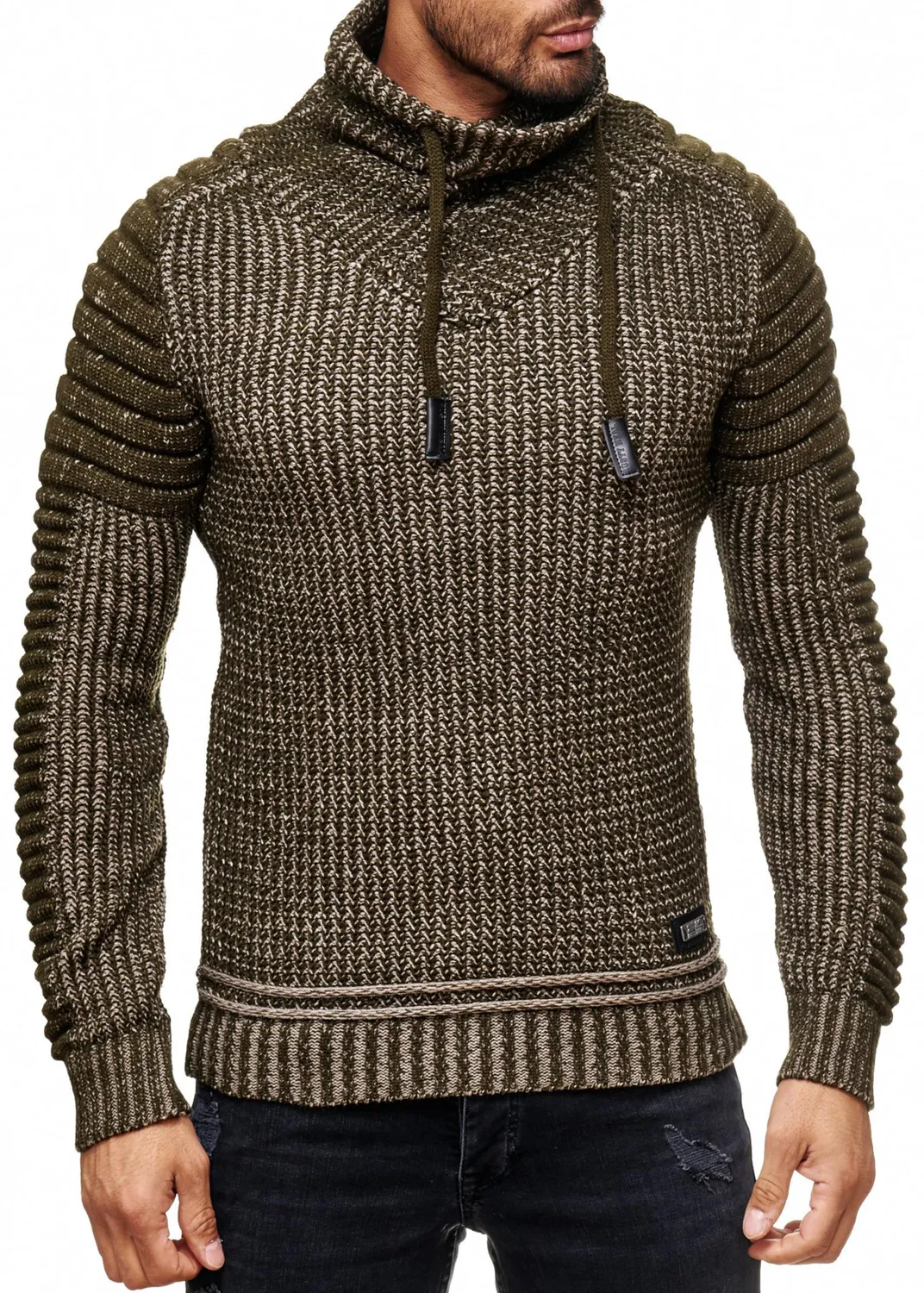 Subliminal Mode BX292 pull homme col montant bleu