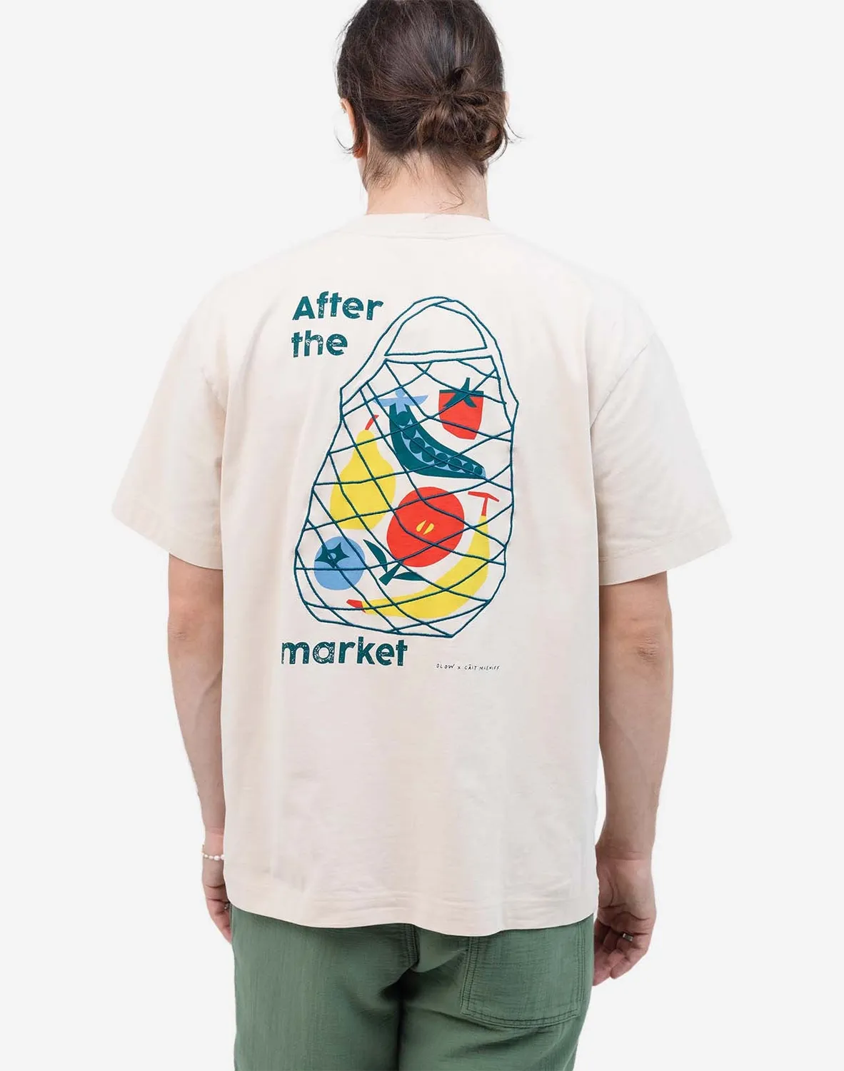OLOW Meshbag t-shirt ample crème coton bio