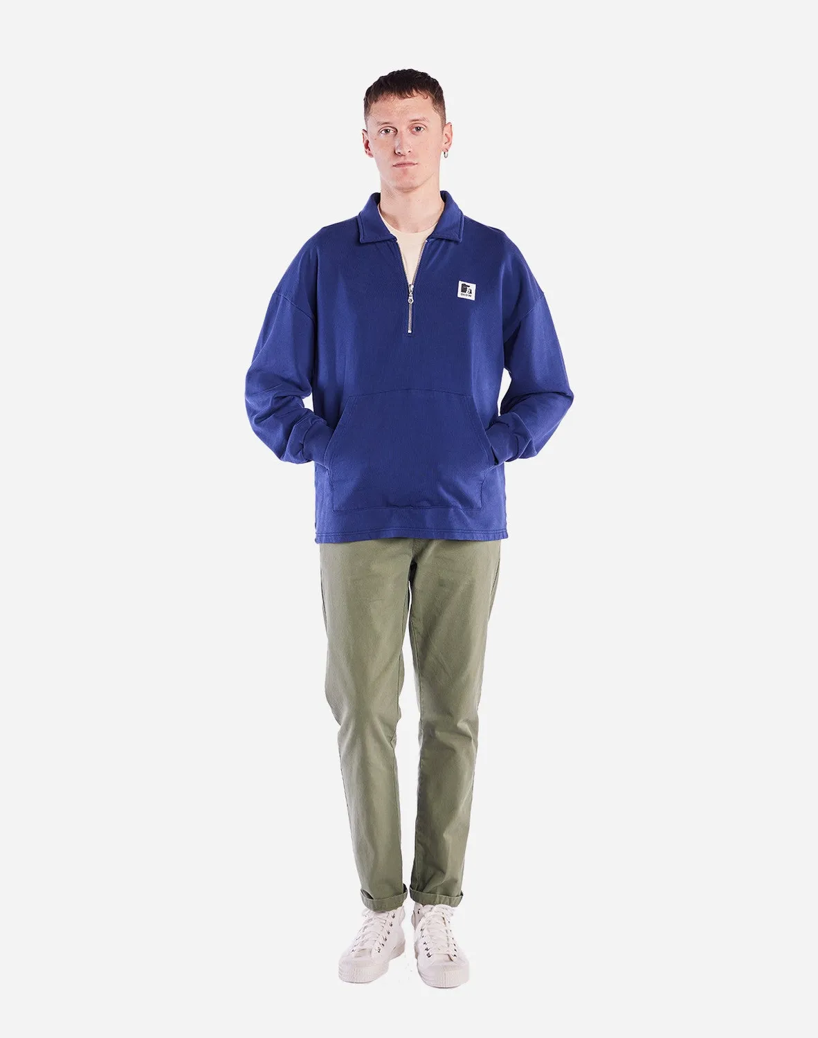 OLOW Manso sweat zippé bleu outremer bio