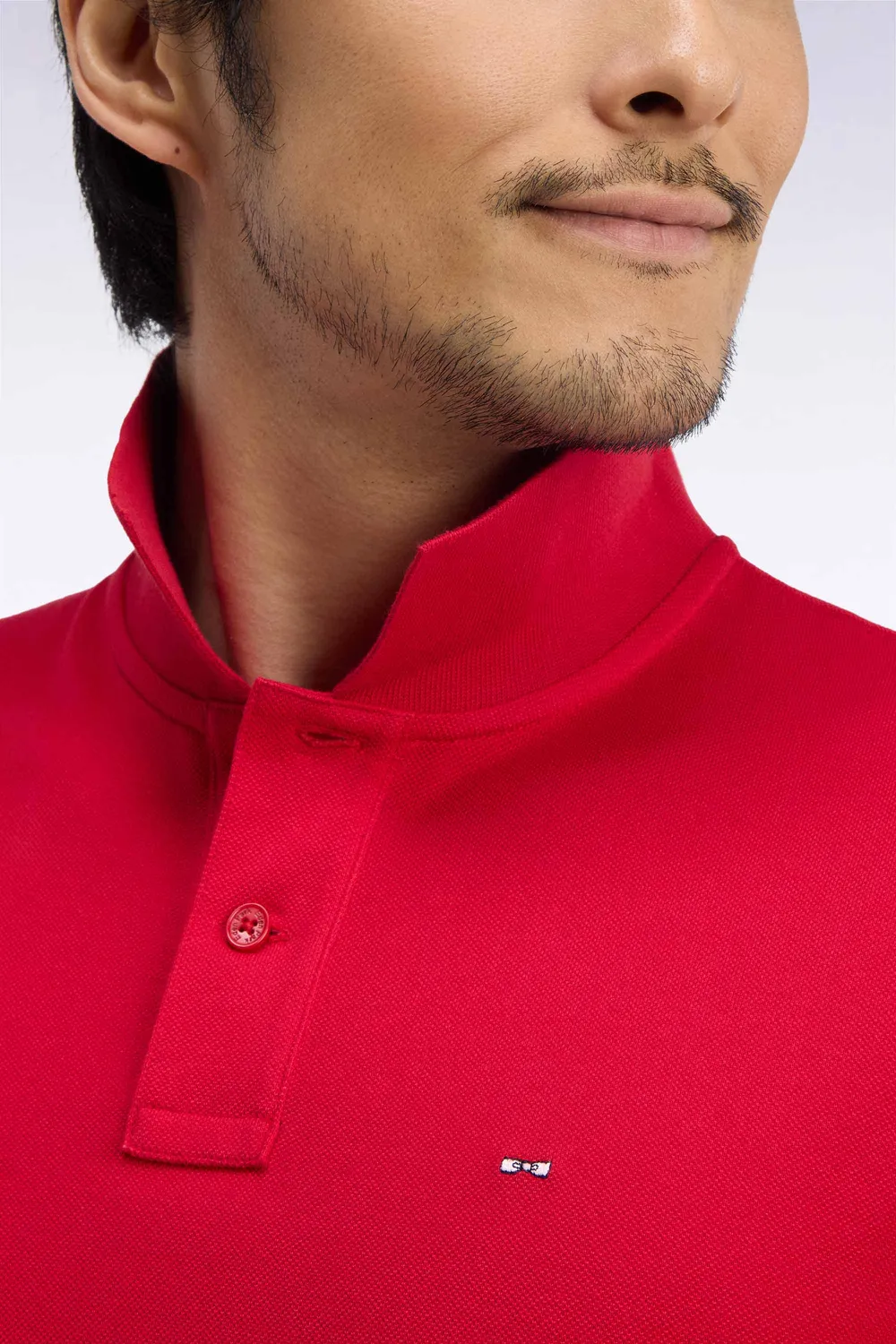 Eden Park Polo manches longues coton Pima rouge