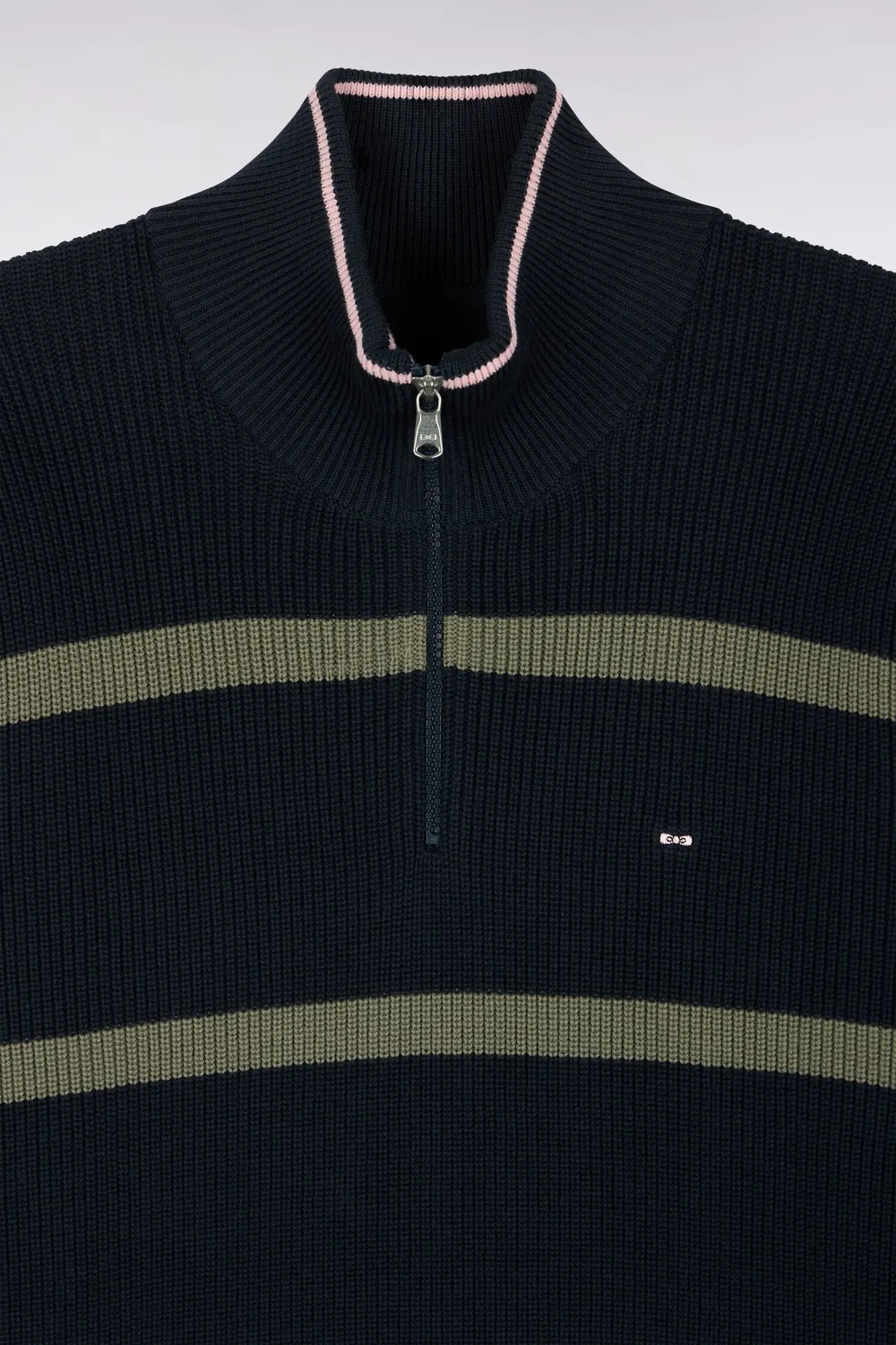 Eden Park Tricolore pull camionneur marine kaki