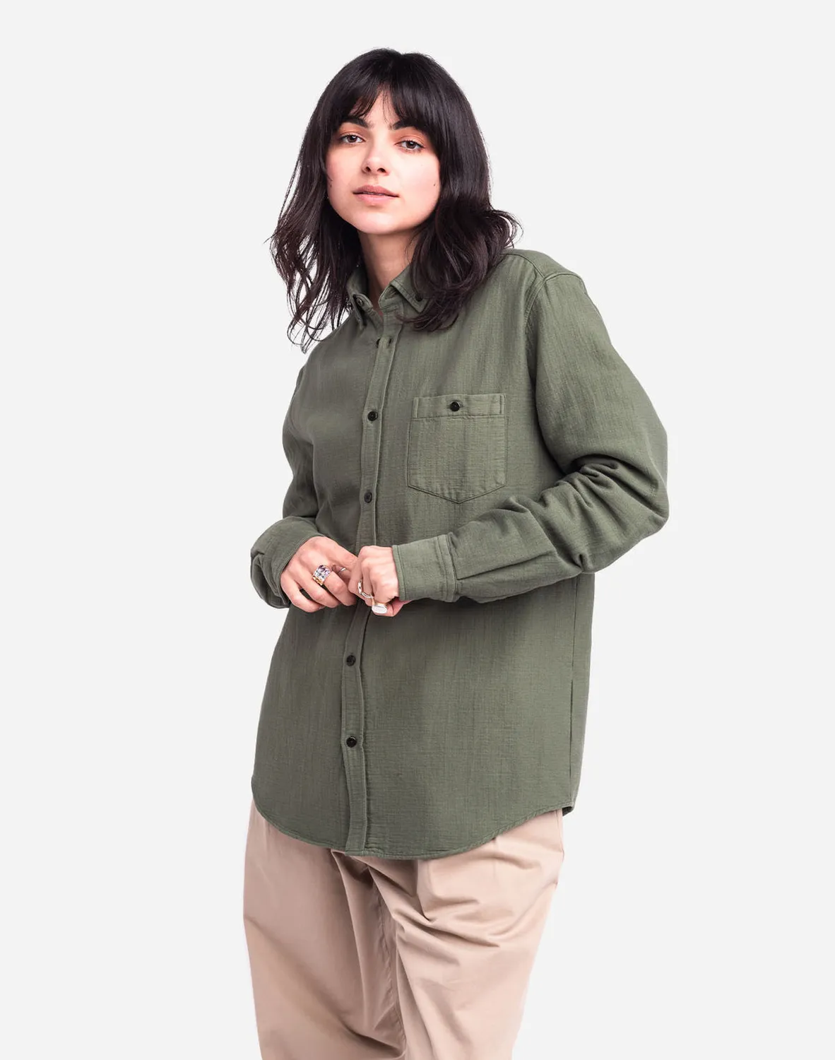 OLOW Classico Marsh chemise kaki coton tissé France