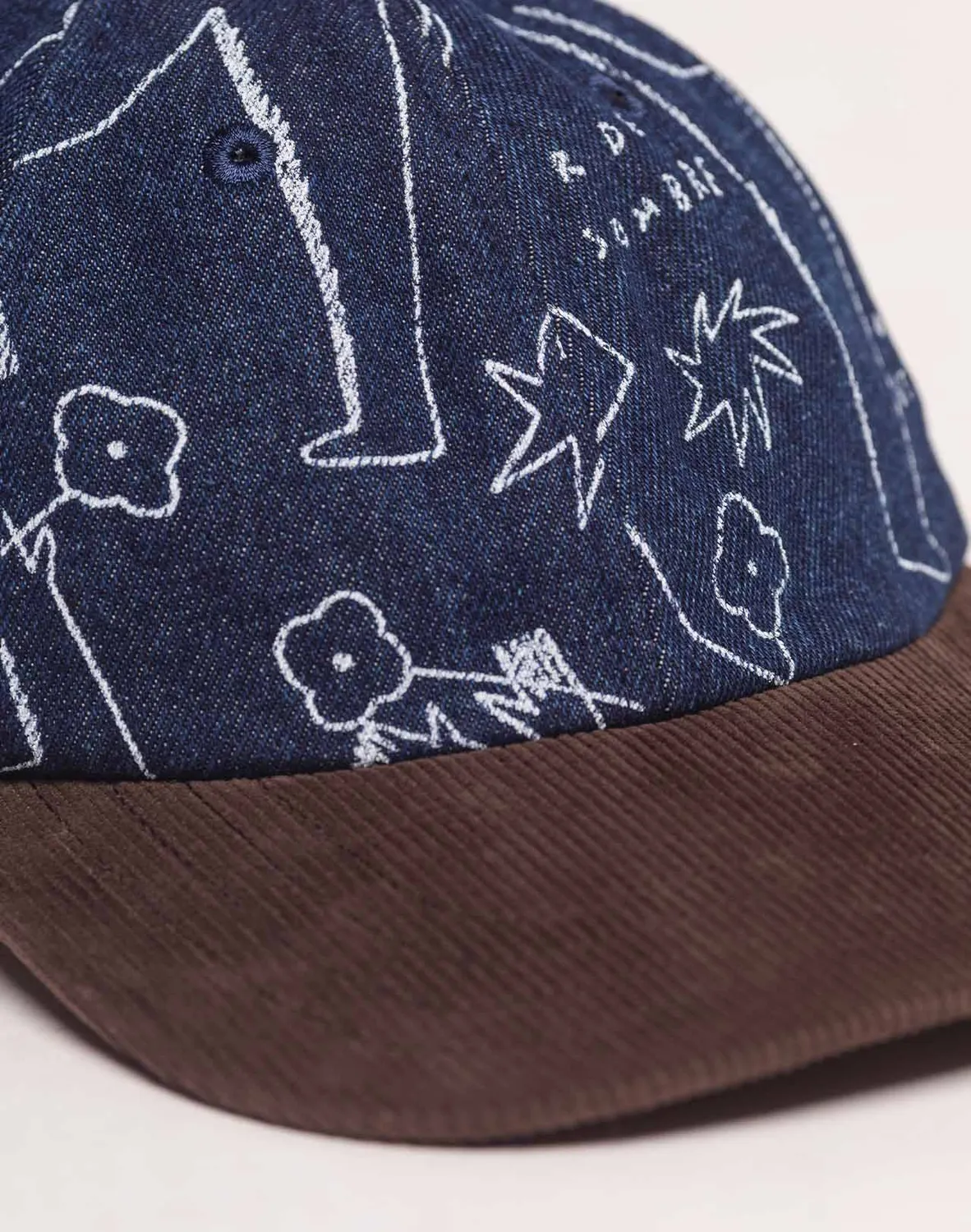 OLOW Six Panel casquette denim bleu marron