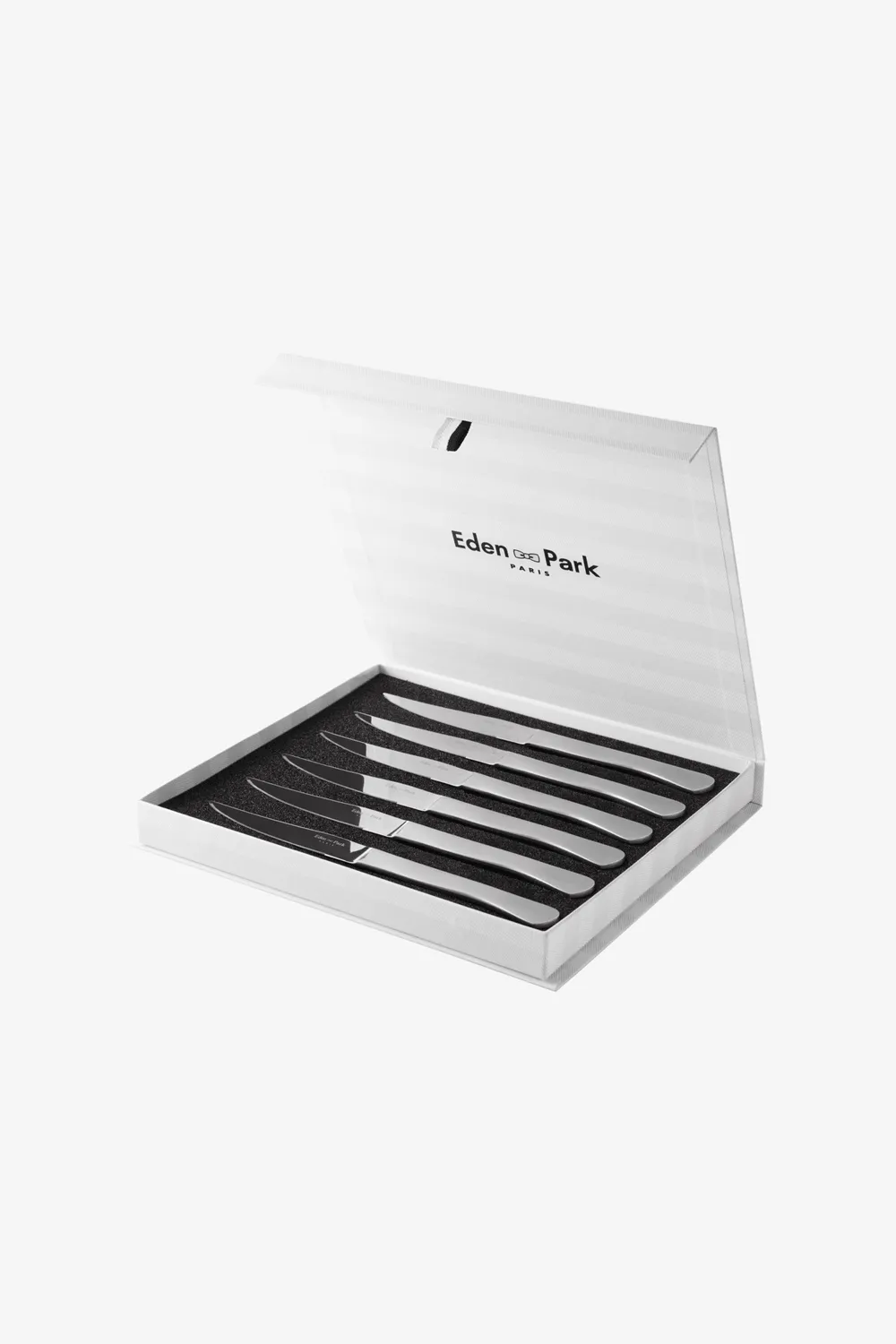 Eden Park lot 6 couteaux table inox gravés