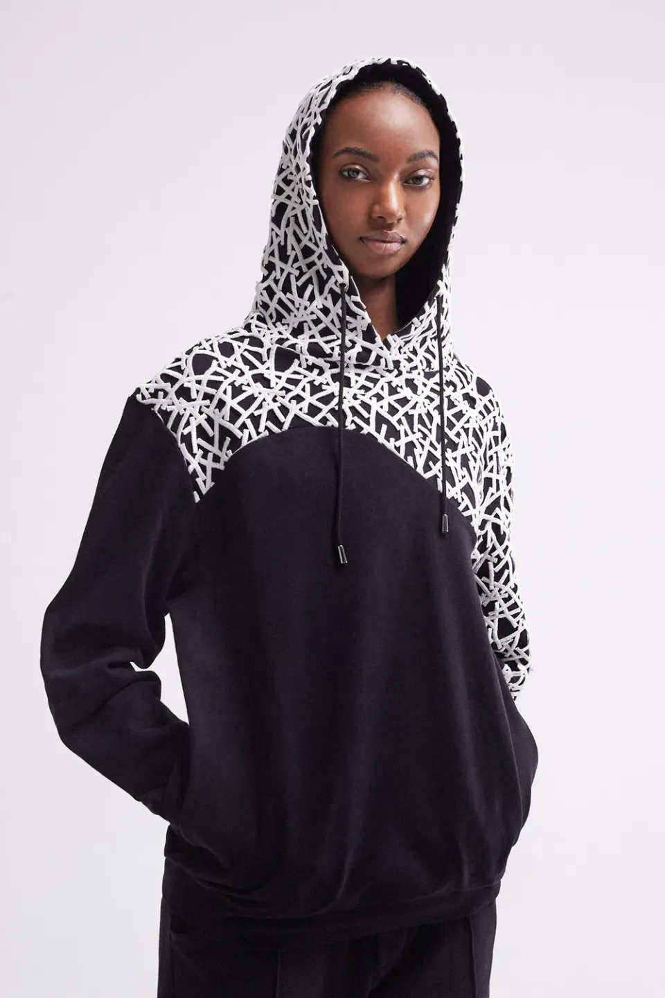 French Deal Freestyle hoodie coton guipure