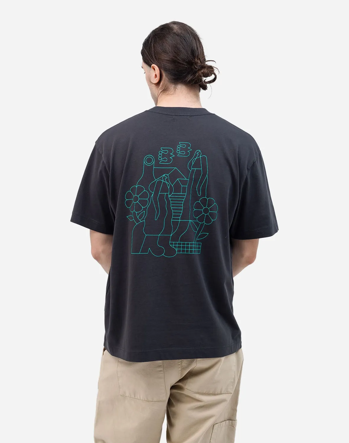 Olow Simple Life t-shirt ample noir carbone coton GOTS