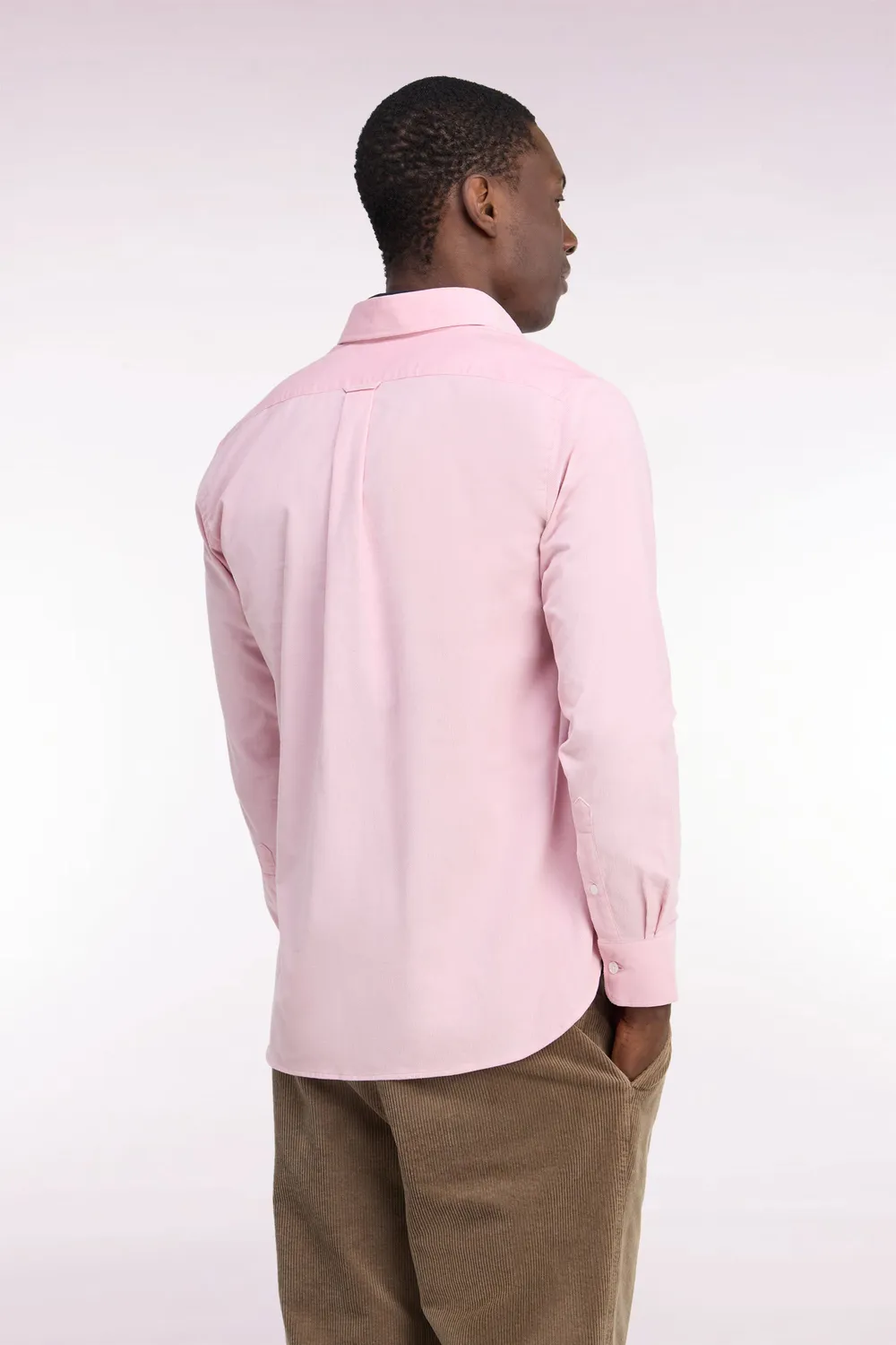 Eden Park Legend chemise homme rose coton côtelé coupe droite