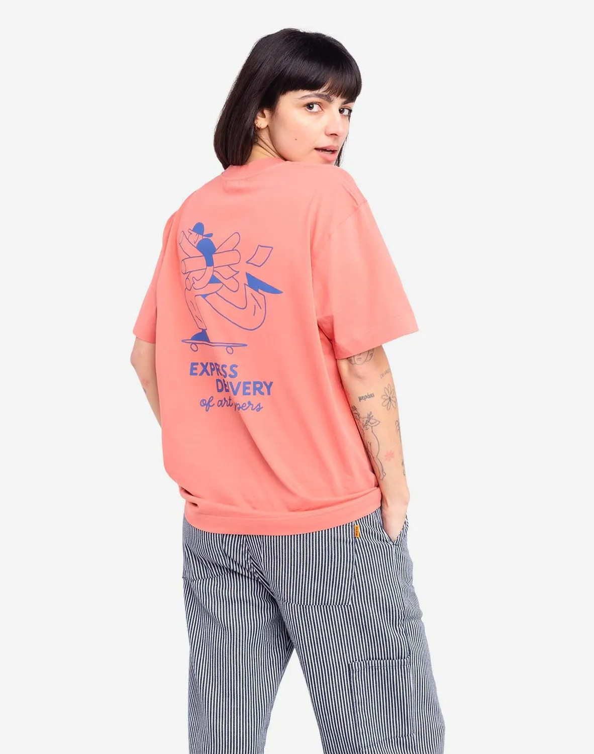 OLOW Cruiser t-shirt ample rose minéral coton bio