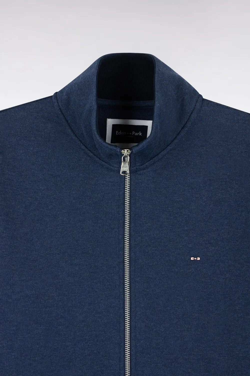 Eden Park Sweat Zippé Molleton Coton Chiné Col Camionneur