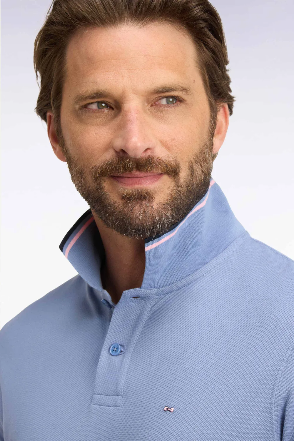 Eden Park polo piqué bleu coton coupe droite homme