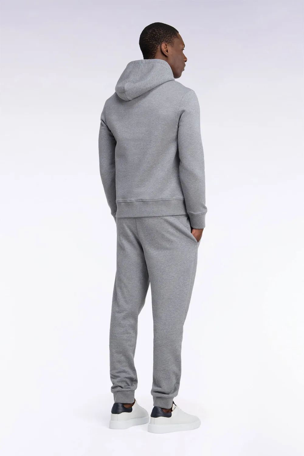 Eden Park Jogging Molleton Coton Gris Uni Droit Homme