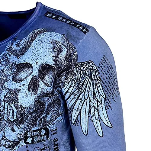 Subliminal Mode BX709 t-shirt homme col rond coton délavé
