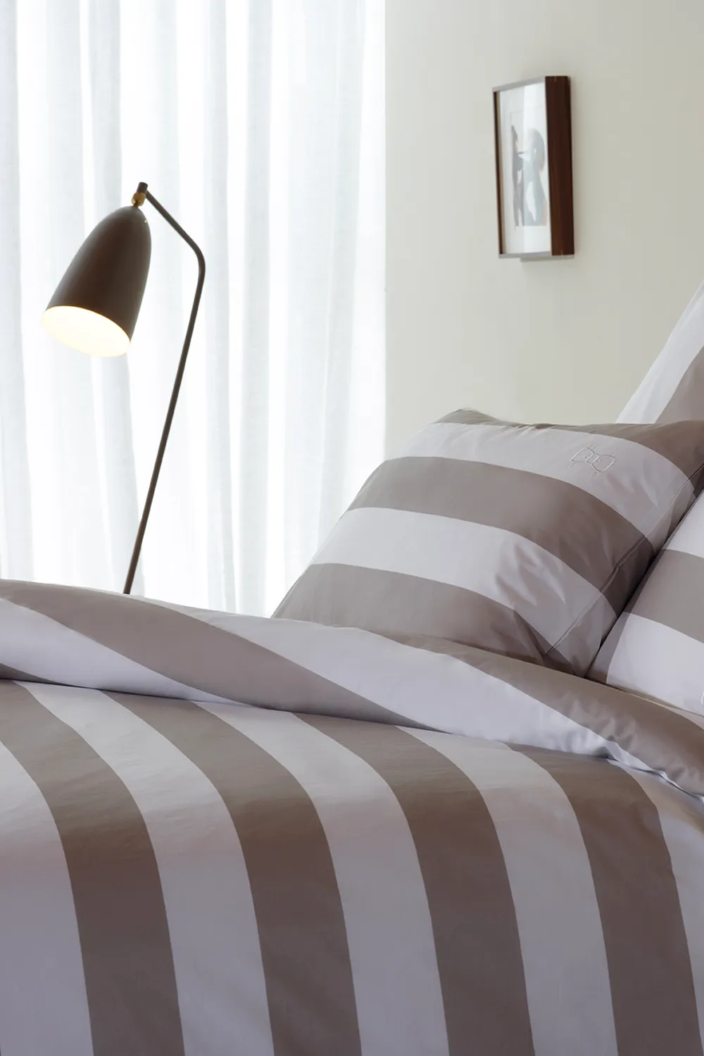 Eden Park 2 taies rectangulaires percale gris 75x50