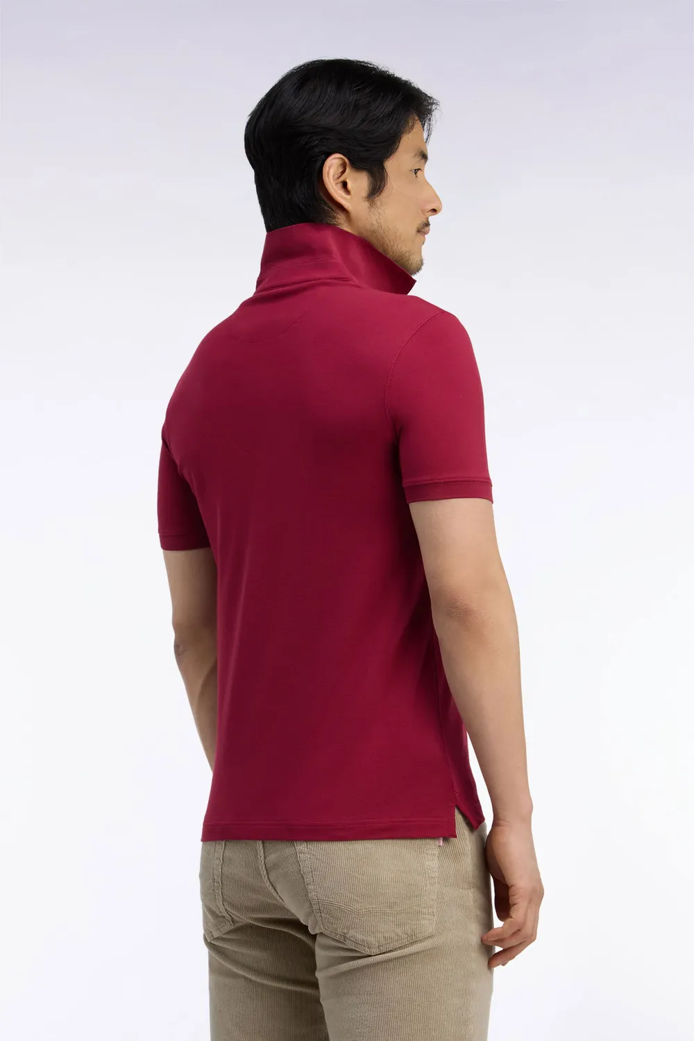 Eden Park polo coton stretch rouge slim homme