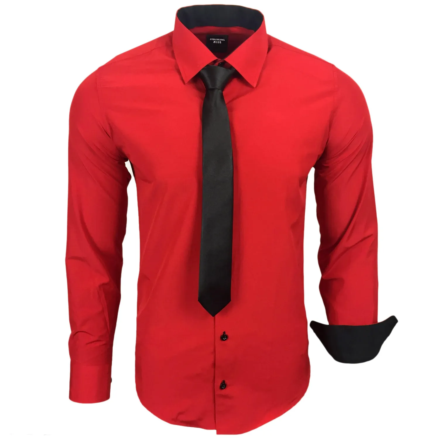 Subliminal Mode RN77 chemise homme marron col bicolore
