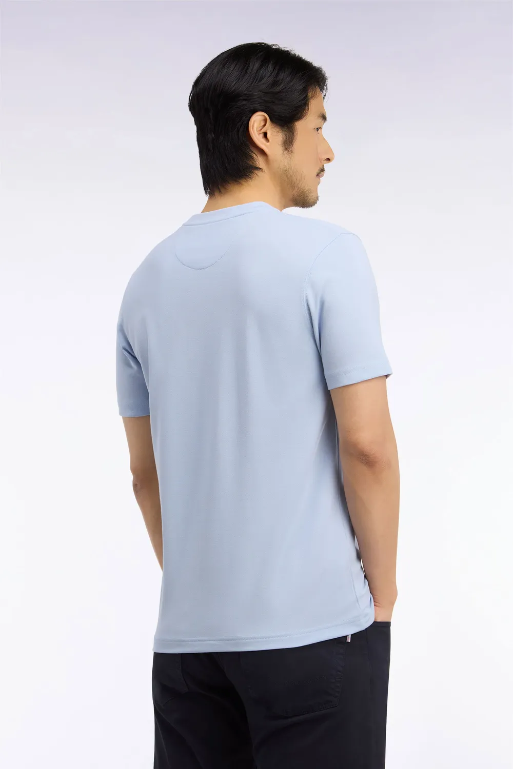 Eden Park t-shirt bleu ciel coton poche golf droit